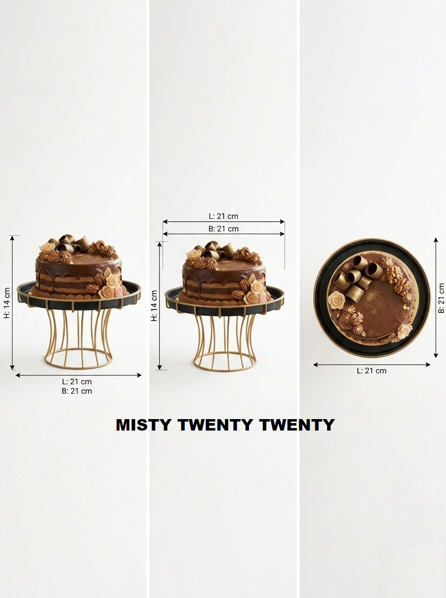Damru Shape Cake Stand – 8 Inch | Decorative Serving Stand