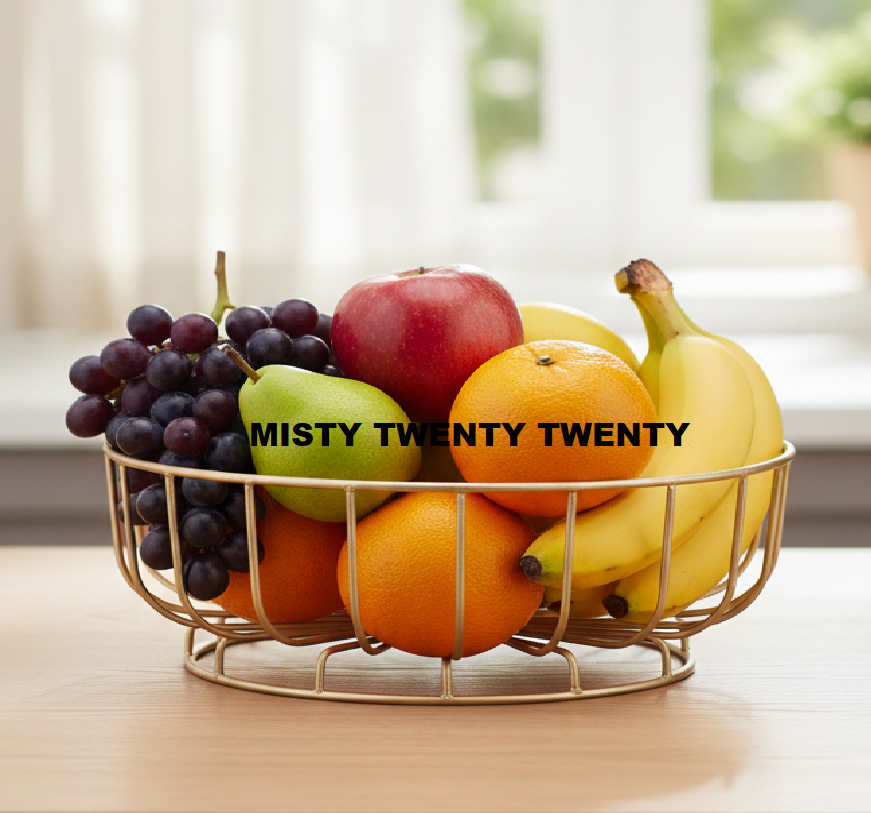 Golden Metal Fruits Basket | Decorative Wire Fruit Bowl