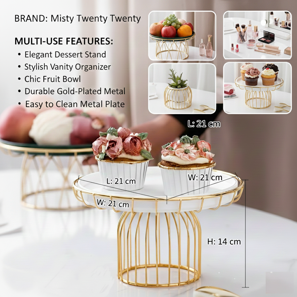 Cupcake Stand - 8 Inch Elegant Display Stand for Parties